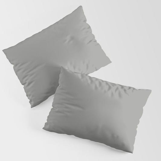 Cool Medium Gray Grey Solid Color Pairs PPG Cloudy Slate PPG0996-4 Pillow Sham Set