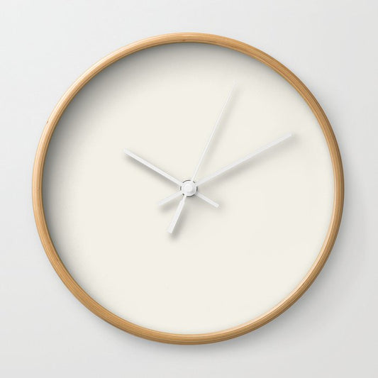 Cosmetic Off White Solid Color Pairs PPG Glidden 2023 Trending Color Crumb Cookie PPG18-01 Wall Clock