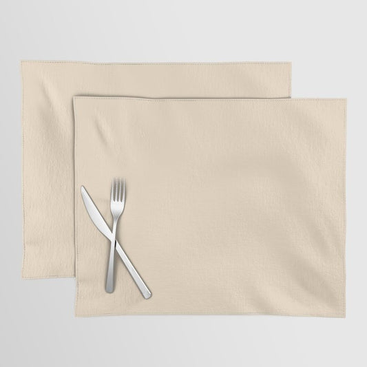 Cream Off White Solid Color Dunn & Edwards 2023 Trending Color Quiet Splendor DE5323 Well Intentions Collection Placemat Sets