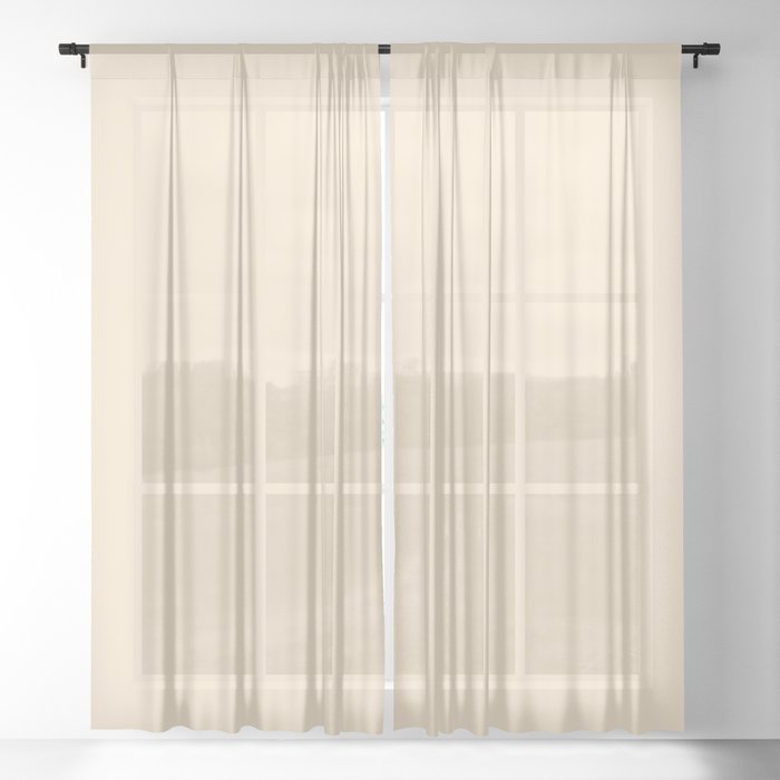 Cream Off White Solid Color Dunn & Edwards 2023 Trending Color Quiet Splendor DE5323 Well Intentions Collection Sheer Curtains