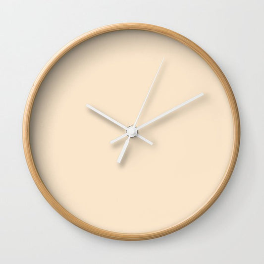 Cream Off White Solid Color Dunn & Edwards 2023 Trending Color Quiet Splendor DE5323 Well Intentions Collection Wall Clock