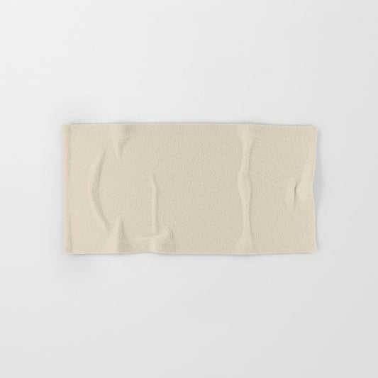 Creamy Buff Beige Solid Color Pairs To Benjamin Moore Muslin OC-12 Hand & Bath Towel