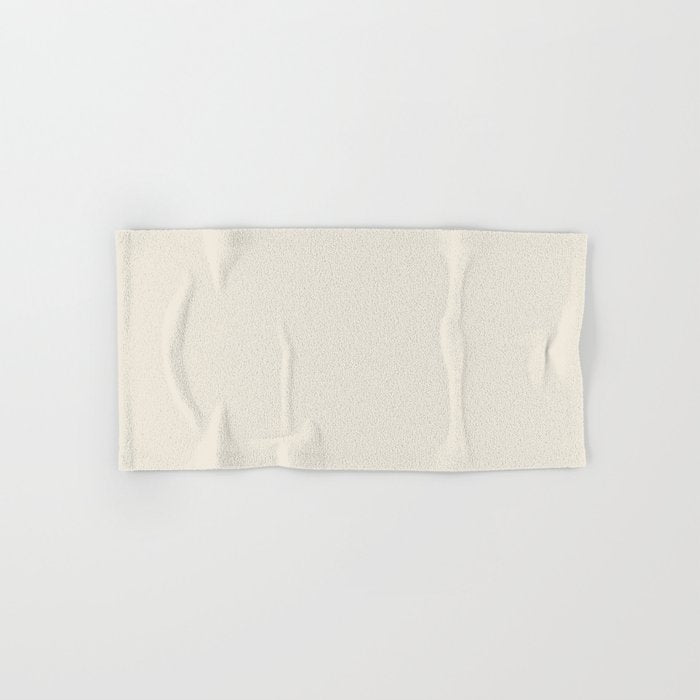 Creamy Ivory Solid Color Pairs 2023 Color of the Year Valspar Cozy White 3008-10C Hand & Bath Towel