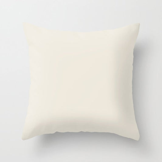 Creamy Ivory Solid Color Pairs 2023 Color of the Year Valspar Cozy White 3008-10C Throw Pillow