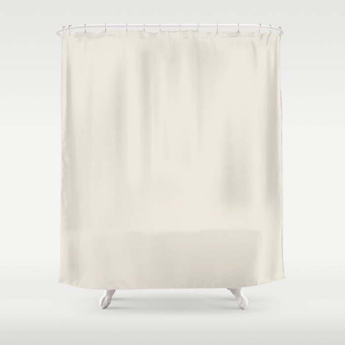 Creamy Ivory Solid Color Pairs 2023 Color of the Year Valspar Cozy White 3008-10C Shower Curtain