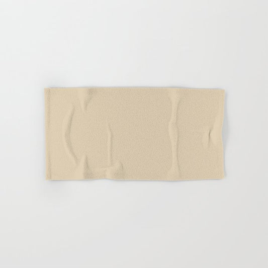 Creamy Light Beige Brown Solid Color Pairs PPG Almond Cream PPG1086-3 - All Single Shade Hue Colour Hand & Bath Towel
