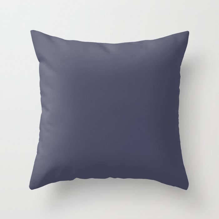 Crushed Velvet Blue Solid Color Pairs To PPG 2021 Trending Hue Chinaberry PPG1171-7 Throw Pillow
