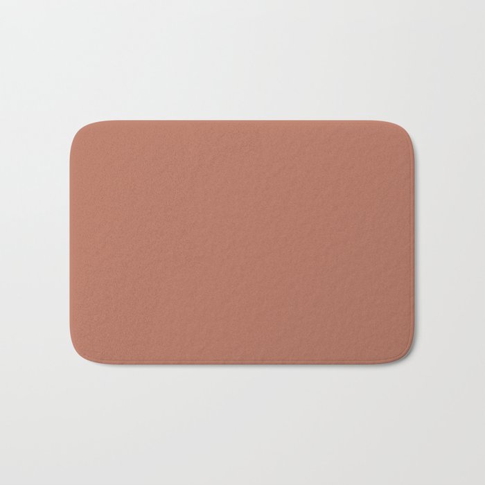 Dark Apricot Orange Pink Solid Color Pairs PPG Crushed Cinnamon PPG1063-6 - All One Single Shade Hue Bath Mat