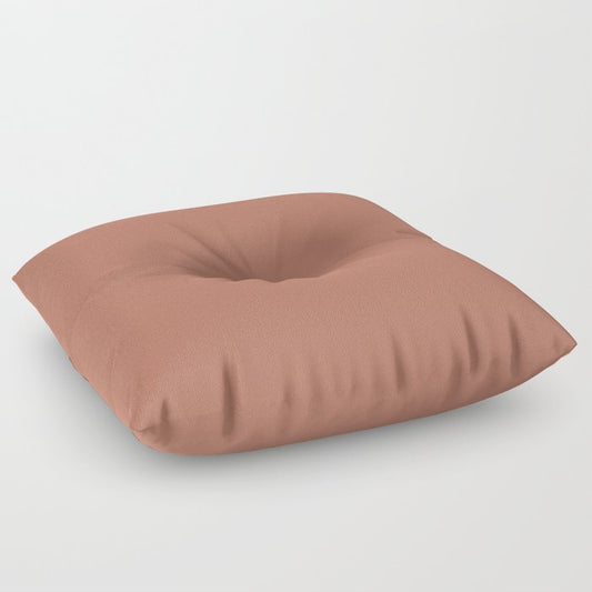 Dark Apricot Orange Pink Solid Color Pairs PPG Crushed Cinnamon PPG1063-6 - All One Single Shade Hue Floor Pillow