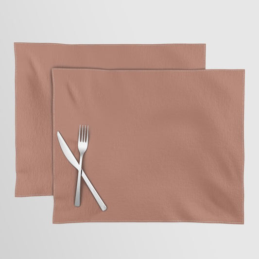 Dark Apricot Orange Pink Solid Color Pairs PPG Crushed Cinnamon PPG1063-6 - All One Single Shade Hue Placemat