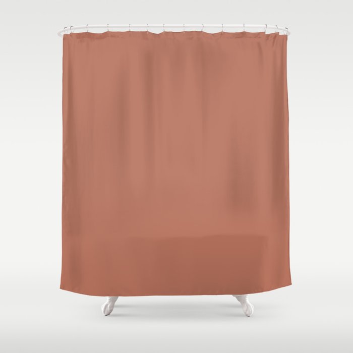 Dark Apricot Orange Pink Solid Color Pairs PPG Crushed Cinnamon PPG1063-6 - All One Single Shade Hue Shower Curtain