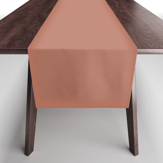 Dark Apricot Orange Pink Solid Color Pairs PPG Crushed Cinnamon PPG1063-6 - All One Single Shade Hue Table Runner