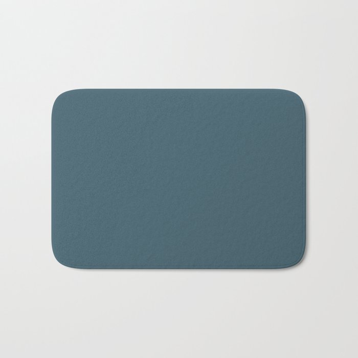 Dark Blue Solid Color Pairs 2023 Trending Hue Dunn-Edwards LA at Night DEFD48 - Liberated Nomads Collection Bath Mat