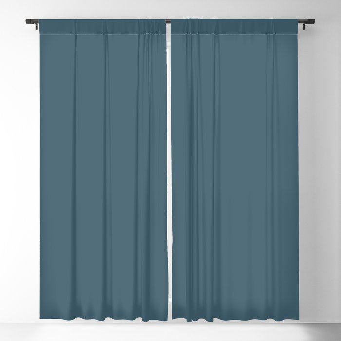 Dark Blue Solid Color Pairs 2023 Trending Hue Dunn-Edwards LA at Night DEFD48 - Liberated Nomads Collection Blackout Curtains