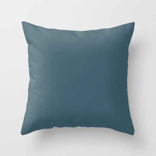 Dark Blue Solid Color Pairs 2023 Trending Hue Dunn-Edwards LA at Night DEFD48 - Liberated Nomads Collection Throw Pillow