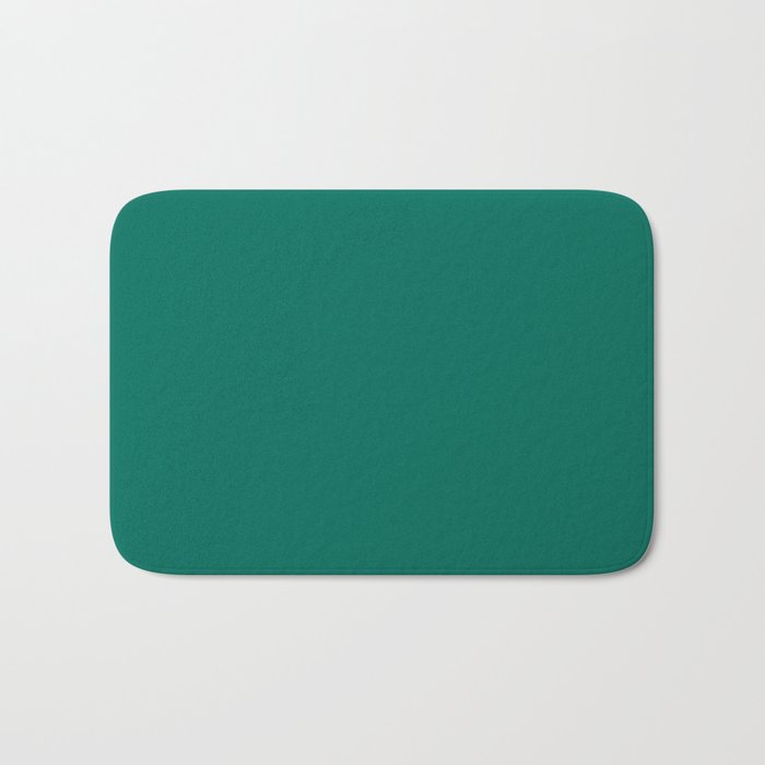 Dark Green Solid Color Pairs 2023 Trending Hue Dunn-Edwards Malachite Green DEFD37 - Liberated Nomads Collection Bath Mat