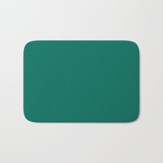 Dark Green Solid Color Pairs 2023 Trending Hue Dunn-Edwards Malachite Green DEFD37 - Liberated Nomads Collection Bath Mat