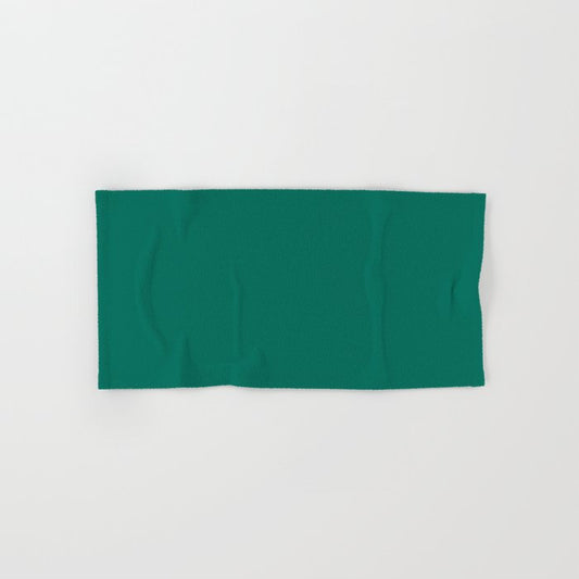 Dark Green Solid Color Pairs 2023 Trending Hue Dunn-Edwards Malachite Green DEFD37 - Liberated Nomads Collection Hand & Bath Towels