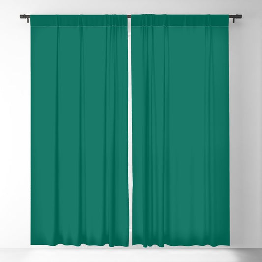 Dark Green Solid Color Pairs 2023 Trending Hue Dunn-Edwards Malachite Green DEFD37 - Liberated Nomads Collection Blackout Curtains