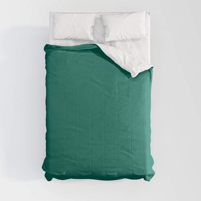 Dark Green Solid Color Pairs 2023 Trending Hue Dunn-Edwards Malachite Green DEFD37 - Liberated Nomads Collection Comforter