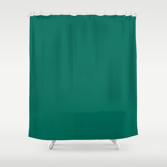 Dark Green Solid Color Pairs 2023 Trending Hue Dunn-Edwards Malachite Green DEFD37 - Liberated Nomads Collection Shower Curtain
