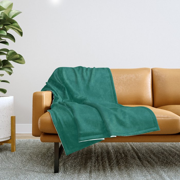Dark Green Solid Color Pairs 2023 Trending Hue Dunn-Edwards Malachite Green DEFD37 - Liberated Nomads Collection Throw Blanket