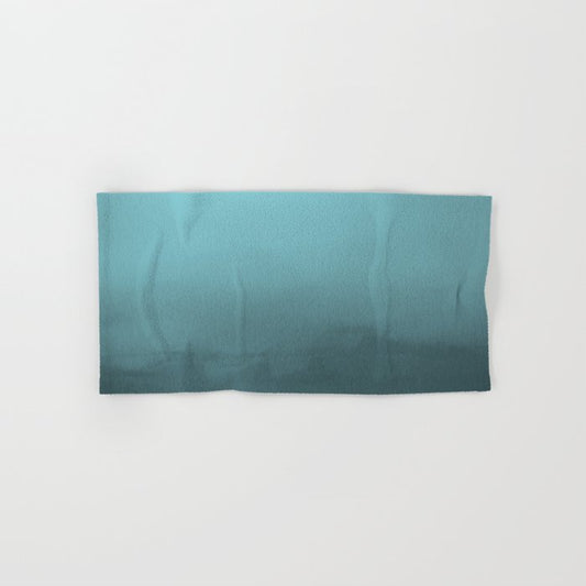 Dark Aqua Watercolor Ombre Gradient Blend Abstract Pairs 2023 Color of the Year Vining Ivy PPG1148-6 Bath & Hand Towels
