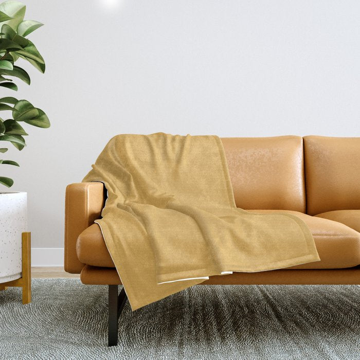 Dark Autumn Yellow Solid Color Pairs Dulux 2023 Trending Shade Golden Sand S13H6 Throw Blanket