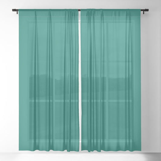 Dark Billard Green Solid Color Pairs Dulux 2023 Trending Shade Pharaoh's Gem S28H9 Sheer Curtain