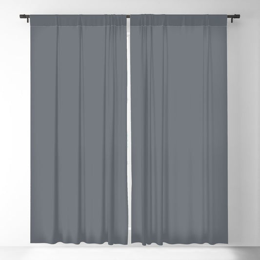 Dark Blue Gray Solid Color Pairs 2023 Trending Color HGTV Wall Street HGSW7665 Blackout Curtain