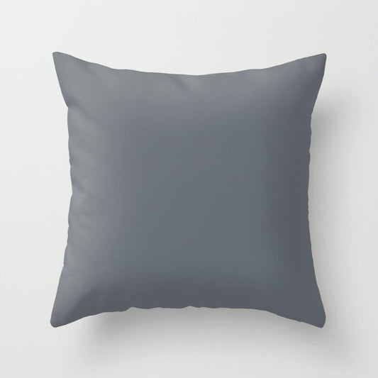 Dark Blue Gray Solid Color Pairs 2023 Trending Color HGTV Wall Street HGSW7665 Throw Pillow