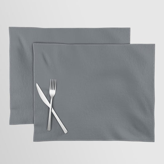 Dark Blue Gray Solid Color Pairs 2023 Trending Color HGTV Wall Street HGSW7665 Placemat
