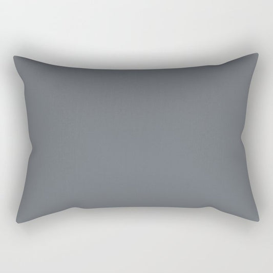 Dark Blue Gray Solid Color Pairs 2023 Trending Color HGTV Wall Street HGSW7665 Rectangular Pillow