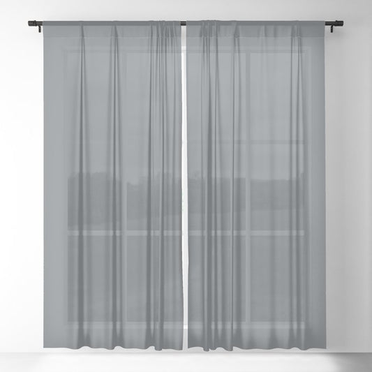 Dark Blue Gray Solid Color Pairs 2023 Trending Color HGTV Wall Street HGSW7665 Sheer Curtain