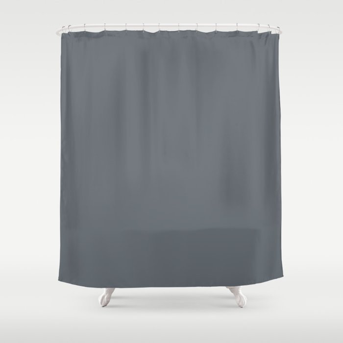 Dark Blue Gray Solid Color Pairs 2023 Trending Color HGTV Wall Street HGSW7665 Shower Curtain
