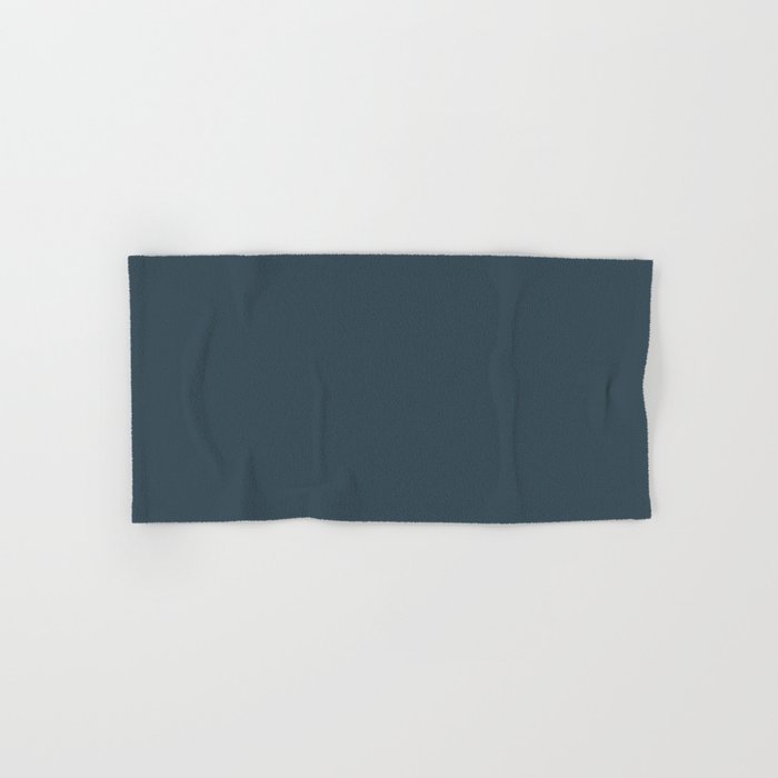 Dark Blue Slate Solid Color Pairs Dulux 2023 Trending Shade Sea Kelp S34A8 Hand & Bath Towel