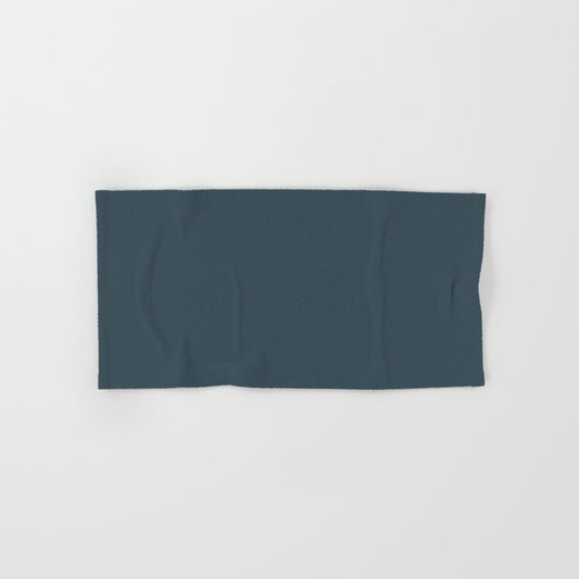 Dark Blue Slate Solid Color Pairs Dulux 2023 Trending Shade Sea Kelp S34A8 Hand & Bath Towel