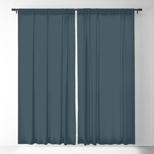 Dark Blue Slate Solid Color Pairs Dulux 2023 Trending Shade Sea Kelp S34A8 Blackout Curtain