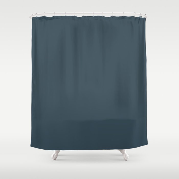 Dark Blue Slate Solid Color Pairs Dulux 2023 Trending Shade Sea Kelp S34A8 Shower Curtain