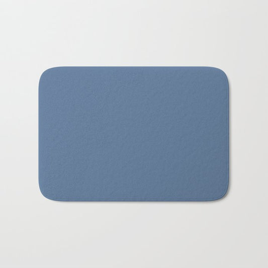 Dark Blue Solid Color Dunn & Edwards 2023 Trending Color Clean Slate DE5880 Well Intentions Collection Bath Mat