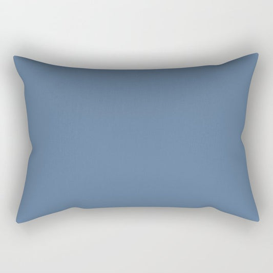 Dark Blue Solid Color Dunn & Edwards 2023 Trending Color Clean Slate DE5880 Well Intentions Collection Rectangle Pillow