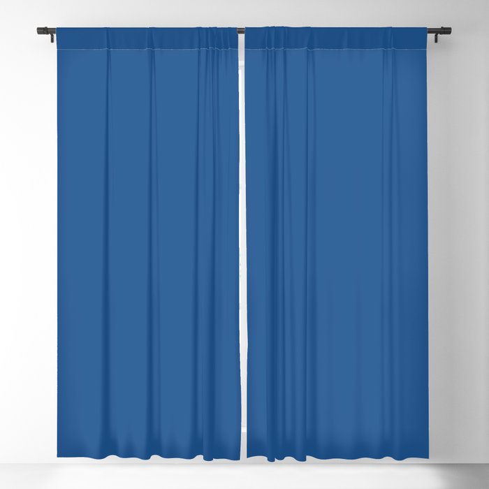 Dark Blue Solid Color Pairs 2023 Trending Hue Dunn-Edwards Follow My Blue Bliss DEFD52  - Liberated Nomads Collection Blackout Curtains