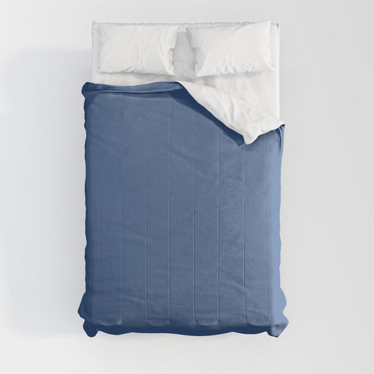 Dark Blue Solid Color Pairs Dulux 2023 Trending Shade Integra S40F7 Comforter
