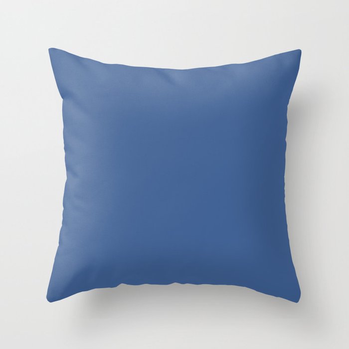 Dark Blue Solid Color Pairs Dulux 2023 Trending Shade Integra S40F7 Throw Pillow