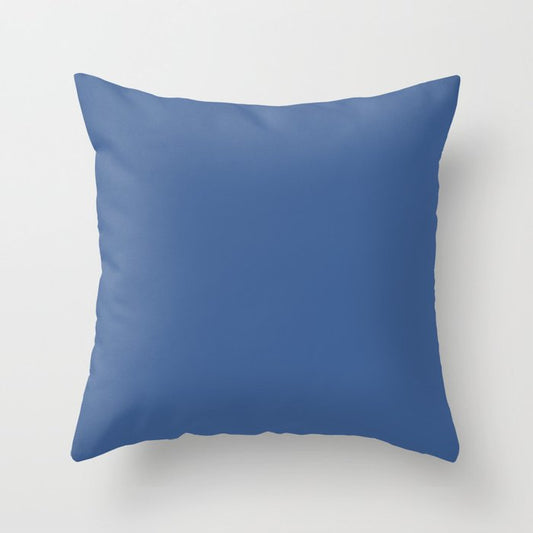Dark Blue Solid Color Pairs Dulux 2023 Trending Shade Integra S40F7 Throw Pillow