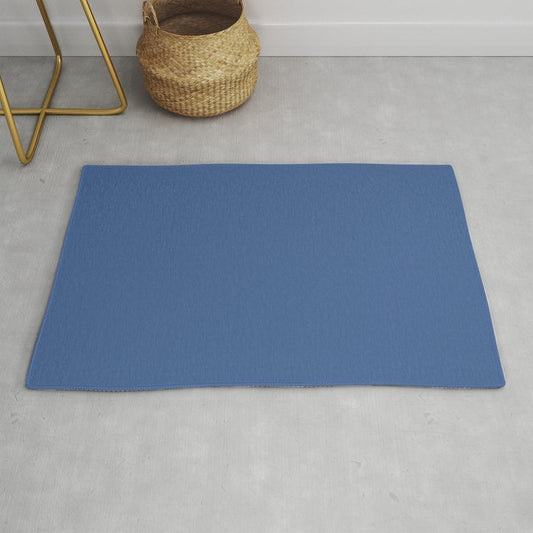 Dark Blue Solid Color Pairs Dulux 2023 Trending Shade Integra S40F7 Throw & Area Rugs