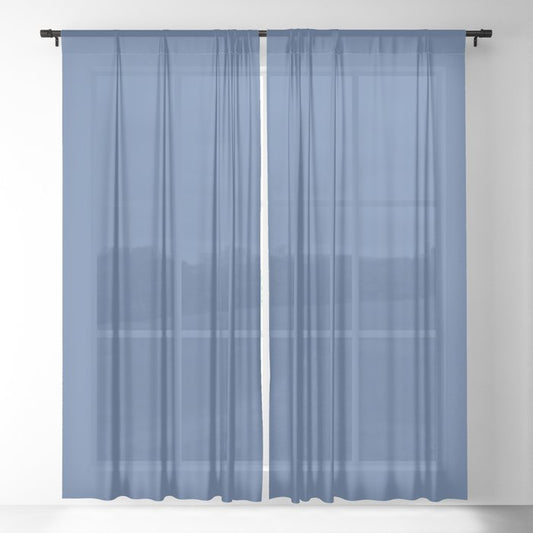 Dark Blue Solid Color Pairs Dulux 2023 Trending Shade Integra S40F7 Sheer Curtain