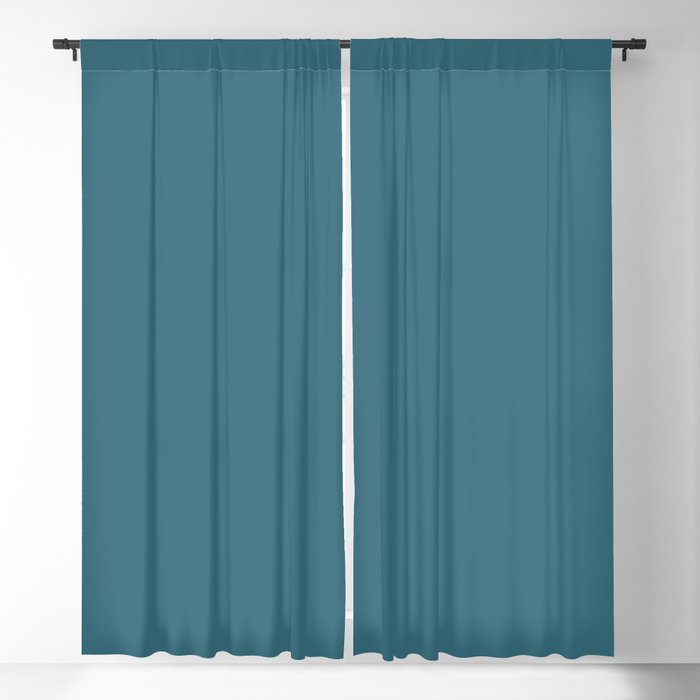 Dark Blue Solid Color Pairs Dulux 2023 Trending Shade Kimberley Sea S33C6 Blackout Curtain