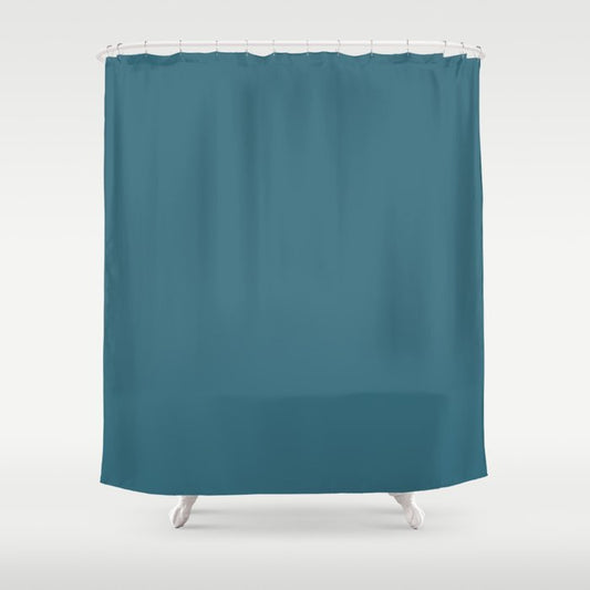Dark Blue Solid Color Pairs Dulux 2023 Trending Shade Kimberley Sea S33C6 Shower Curtain