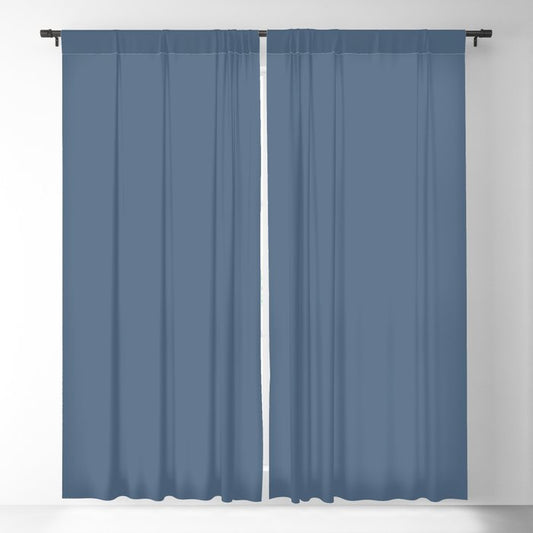 Dark Blue Solid Color Pairs Dulux 2023 Trending Shade Starfish S39C6 Blackout Curtain